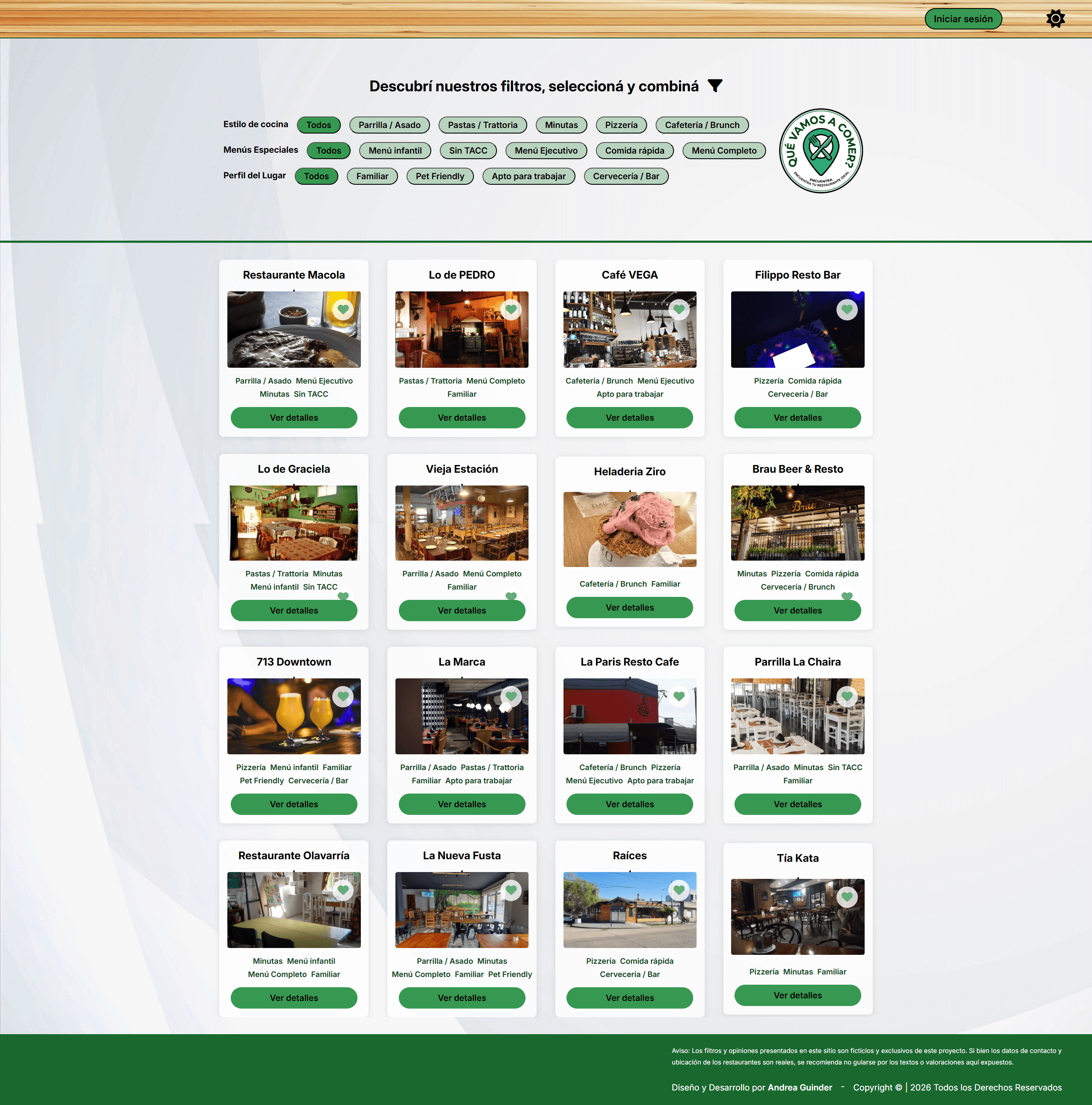 Web App Buscador de Restaurantes