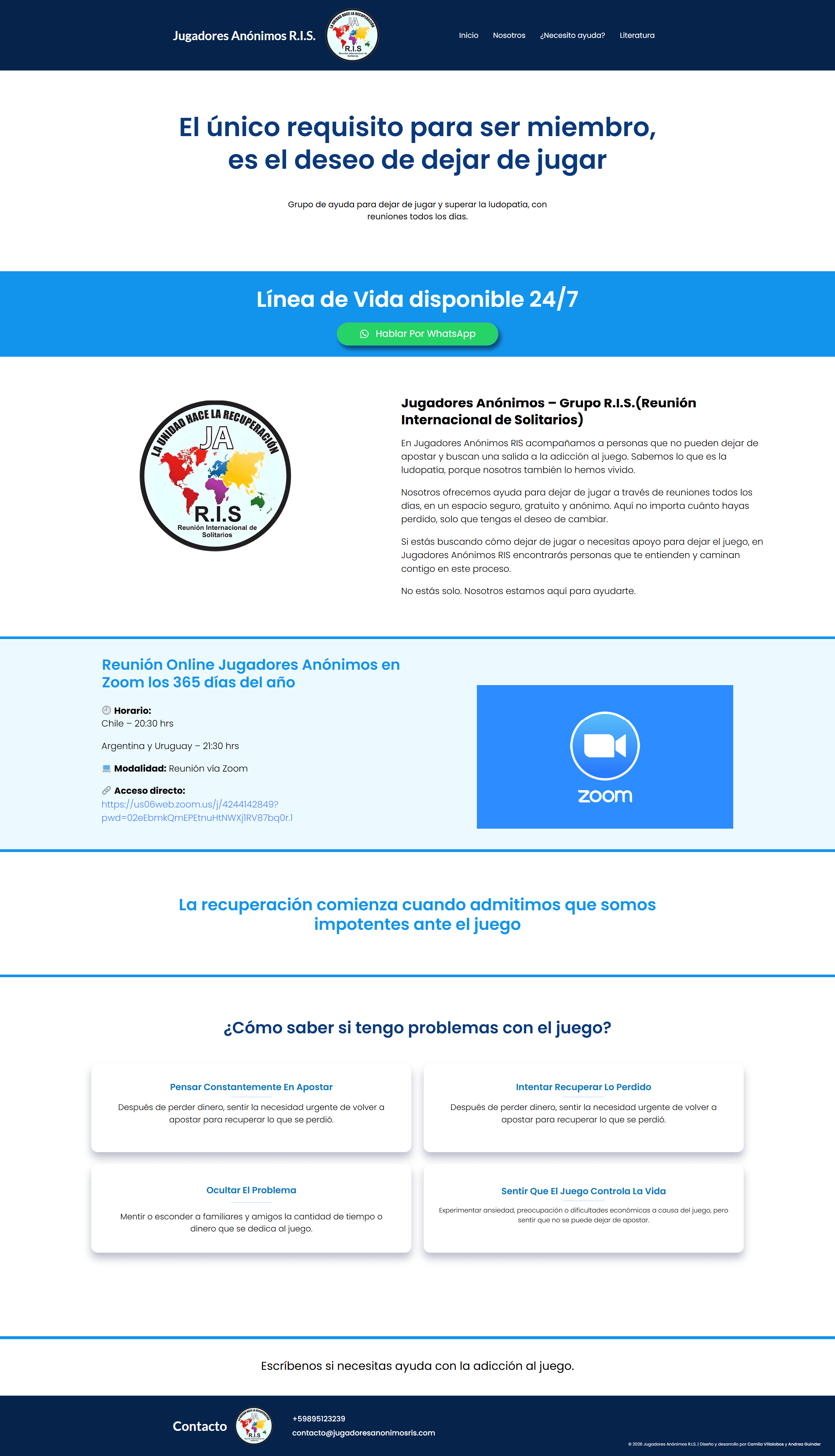 Web de Jugadores Anónimos RIS